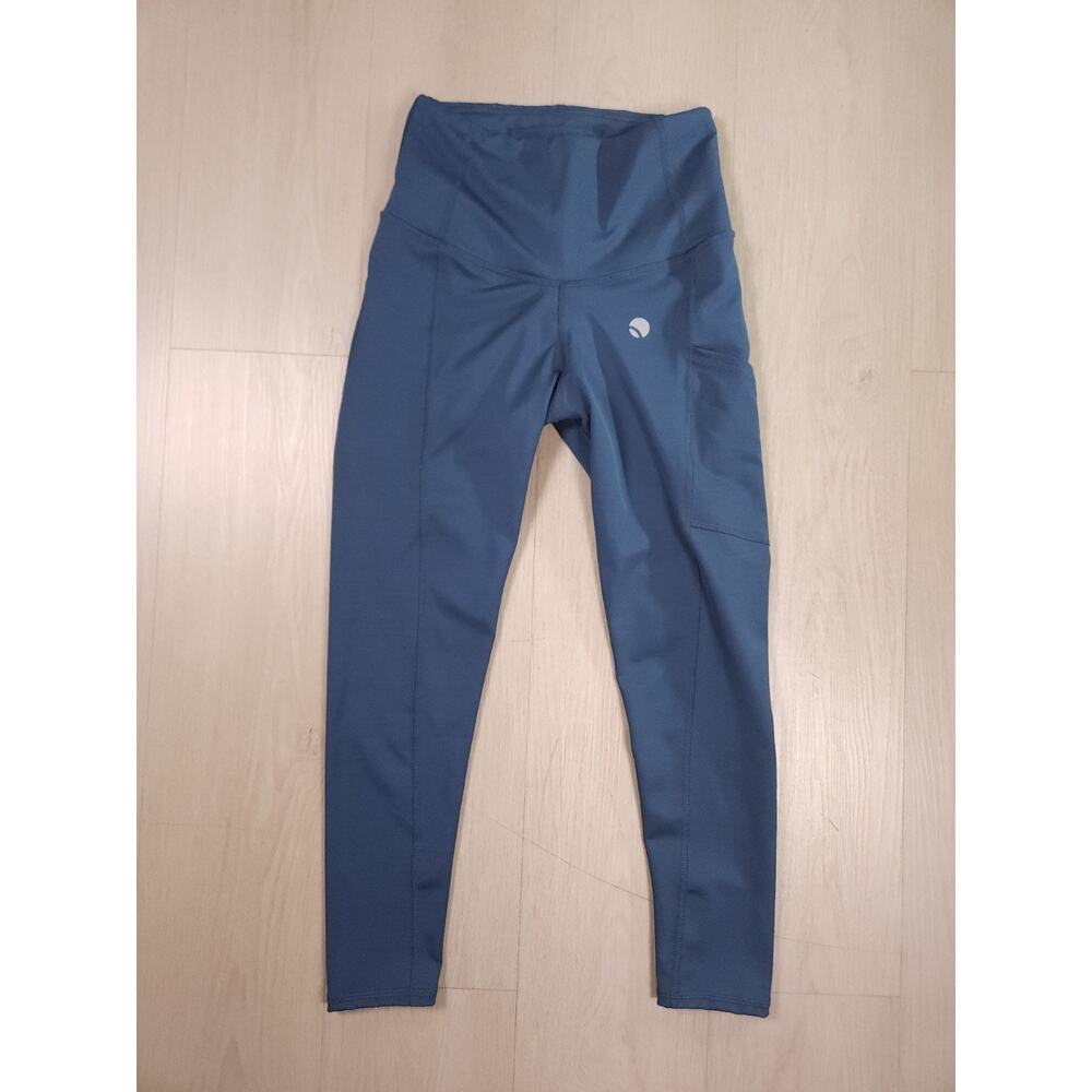 Delie High-Waisted Blue Compression Leggings with Side Pocket – Size M